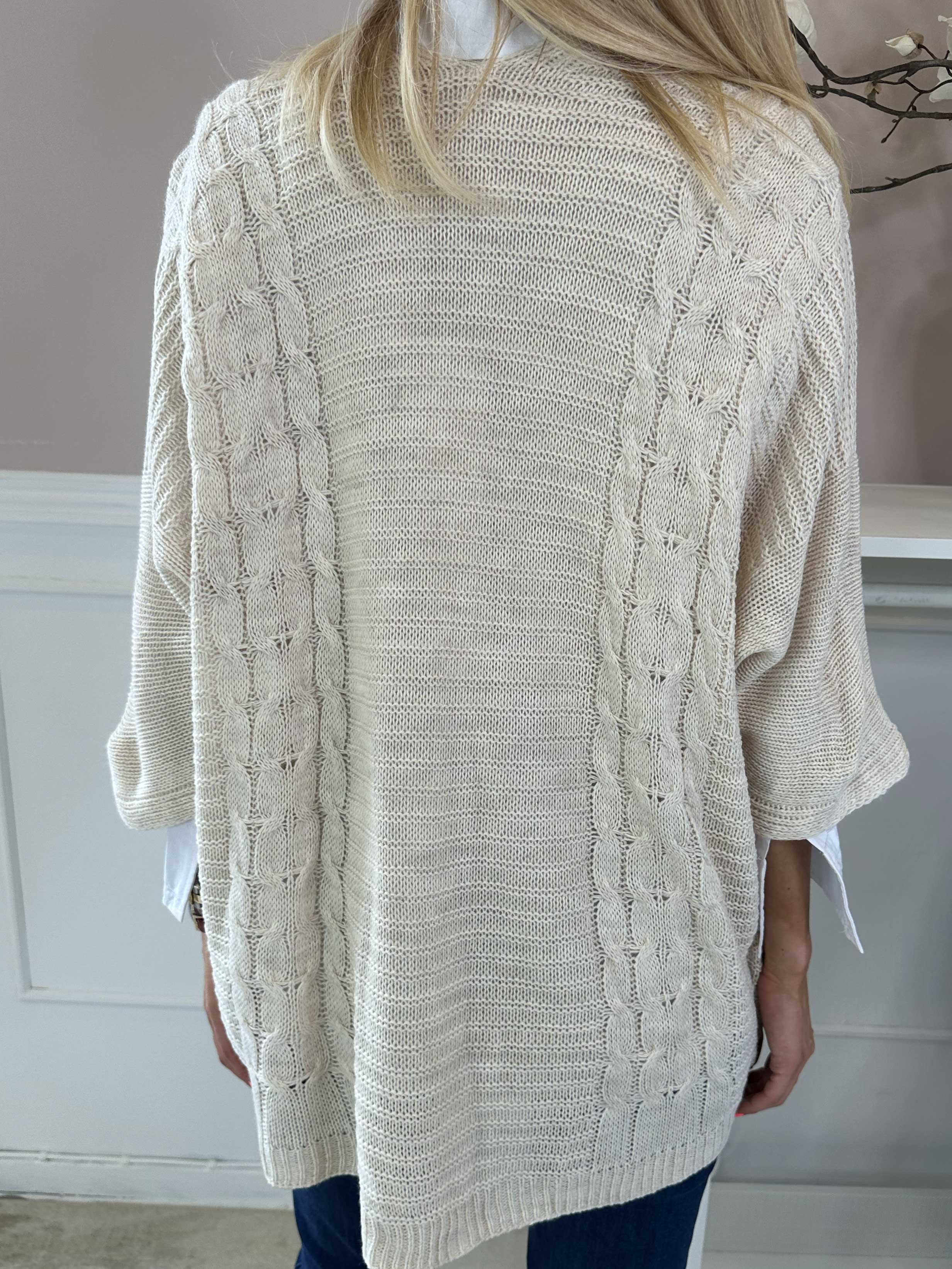 Avalon - Strikcardigan med korte ærmer